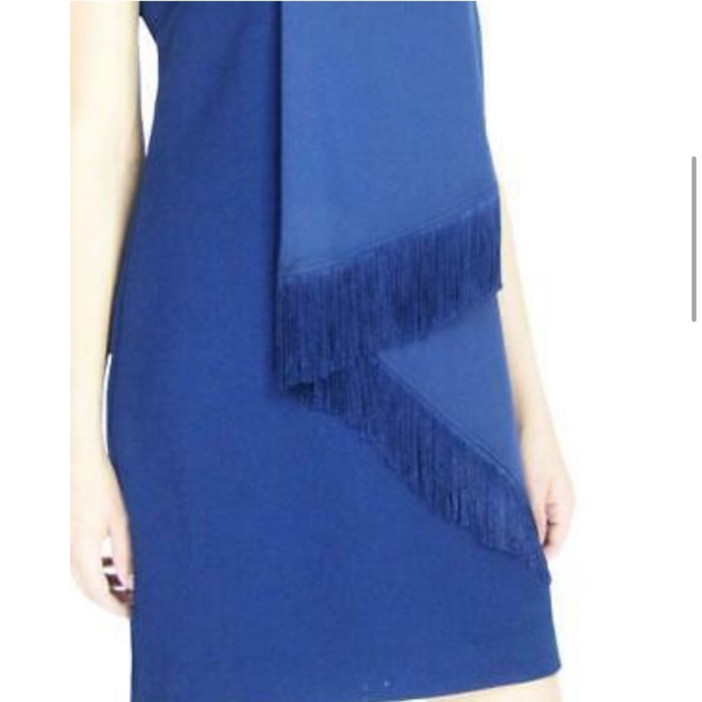 Trina Turk navy fringe dress